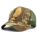 Classic camouflage trucker hat with breathable mesh back and curved brim in jungle print - Camo Yellow
