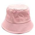 Classic pink cotton bucket hat with a flat top and stitched brim for summer sun protection - Pink