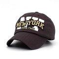 Dark coffee brown baseball cap featuring white NY embroidery and gold New York lettering - Adjustable / Dark Gray