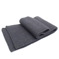 Deep grey knit kids' winter scarf with thick ribbed texture for extra warmth - Dark Gray