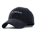 Berretto da baseball in velluto nero con ricamo bianco e visiera curva classica - Bambini / Nero