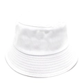 Sombrero de pescador minimalista de algodón blanco con costuras para protección solar de verano - Blanco