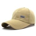 Casquette de baseball en coton kaki avec écusson sport pour la protection solaire - Réglable / Kaki