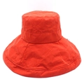 Bright orange-red wide brim sun hat with waterproof fabric for outdoor beach travel - M / Red