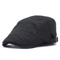 Detail of adjustable metal buckle and breathable mesh fabric on black camo ivy cap - Adjustable / Black