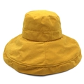 Ginger yellow wide brim sun hat for women with minimalist suede texture for outdoor travel - M / Yellow