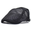Boina clásica negra de malla transpirable con hebilla de metal ajustable para el aire libre - Ajustable / Negro