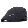 Béret de sport noir en coton avec lettrage SPORTS métallique et sangle réglable - Réglable / Gris clair