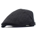 Boina clásica negra para hombre de algodón texturizado con hebilla de metal ajustable - Ajustable / Negro