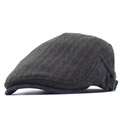 Boina clásica gris oscuro para hombre con correa ajustable y tejido de lana con textura - Ajustable / gris oscuro