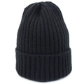 Berretto classico in maglia nera con risvolto per stile genitore-figlio in inverno - Bambini / Nero