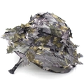 Sombrero de pescador camuflaje de hojas 3D para caza y senderismo al aire libre - Gris