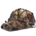 Casquette de baseball camouflage à feuilles 3D pour la chasse en forêt et le plein air - Réglable / Café