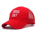 Rote Good Day Bestickte Mesh-Trucker-Cap für Kinder und Erwachsene mit atmungsaktivem Netz - Kinder / Rot