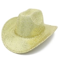Funkelnder goldener Pailletten-Cowboyhut im klassischen Western-Stil für Partys und Shows - Gold