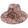 Detailed close-up of pink python snake print pattern on a vintage style fedora hat - Pink Snake Print (2#)