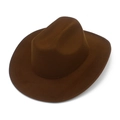 Detailed top view of a dark brown western cowboy hat with a classic pinched crown design - Coffee (Adult)