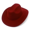 Detailed macro view of the burgundy felt texture and stitching on the western cowboy hat - Wine Red (Adult)