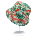 Sonnenhut mit tropischem Flamingo- und Palmenmuster für Outdoor-Reisen und Strand - Einheitsgröße / Tropischer Druck
