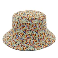 Kleurrijke katoenen zonnehoed met hoefijzerprint voor strand en outdoor in de zomer - Eén maat / Blauw Hoefijzerpatroon (Kleur 1)