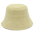Detailed view of khaki cotton bucket hat with premium stitching and twill fabric texture - One Size / Beige