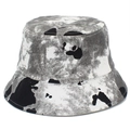 Cappello a secchiello in cotone stile hip-hop con stampa mucca tie-dye nera e bianca - Stile Tie-Dye Nero e Bianco (款式一)