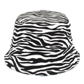 Classic zebra print cotton bucket hat for men and women featuring black and white patterns - Black White Zebra / White