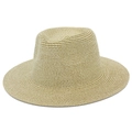 Dettaglio ravvicinato della trama fitta in paglia intrecciata di un cappello da sole color kaki - Taglia unica / Kaki
