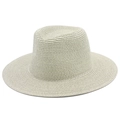 Cappello Panama in paglia unisex a tesa larga per protezione solare UV beige chiaro - Taglia unica / Grigio