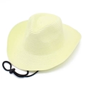 Dettaglio del cappello da cowboy in paglia con trama traspirante e cinturino regolabile - Taglia unica / Bianco Sporco