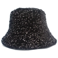 Glitzernder schwarzer Anglerhut mit Pailletten für Damen und Herren im Hip-Hop Street-Style - Einheitsgröße / Schwarz