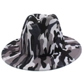 Cappello fedora mimetico alla moda in feltro di lana nero, bianco e grigio per unisex - Taglia unica / Camouflage Nero Bianco Grigio (Colore 2)
