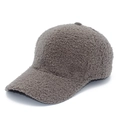 Berretto da baseball in pile sherpa grigio scuro con morbida trama in lana d'agnello - Taglia unica / Grigio