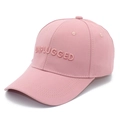 Pink cotton baseball cap with UNPLUGGED 3D letter embroidery and adjustable strap - One Size / Pink