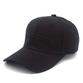 Classic black cotton baseball cap with UNPLUGGED 3D embroidery on a white background - One Size / Black