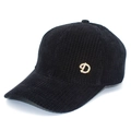Berretto da baseball in velluto nero con dettaglio lettera D in strass regolabile - Taglia unica / Nero