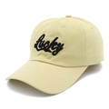 Gorra de béisbol clásica beige con bordado Lucky y correa ajustable para hombres y mujeres - Beige