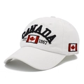 Cappellino da baseball bianco in cotone con ricamo Canada 1967 e bandiera canadese - Taglia unica / Bianco