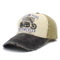 Cappellino da baseball retrò in cotone con grafica American Pride Motorcycle invecchiata - Nero