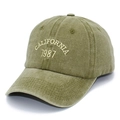Berretto da baseball vintage in cotone lavato verde oliva con ricamo California 1987 - Taglia unica / Verde Militare
