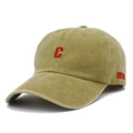 Gorra de béisbol vintage de algodón con letra C roja y bordado 1994 verde oliva - Caqui