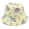 Lichtgele vissershoed met creatieve koala-print voor dames buiten zonbescherming stijl - Geel