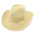 Detailed close-up showing the premium texture and spiral weave of this beige jazz straw hat - One Size / Beige