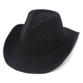 Detailed close-up of high-quality black knitted fedora hat with dense woven texture - One Size / Black