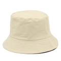Gros plan détaillé des coutures d'un chapeau bob minimaliste en coton beige - Beige