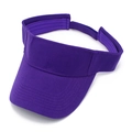 Detailed top view of purple sun visor hat showing fabric texture and wide brim - Purple