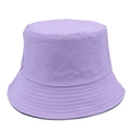 Détail du chapeau bob en coton lavande avec plusieurs rangées de coutures sur le bord - Violet