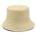 Détail du chapeau bob en coton avec surpiqûres précises sur le large bord beige - Kaki
