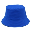 Chapeau bob minimaliste en coton bleu vif pour femmes avec bords surpiqués - Bleu saphir