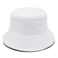 Chapeau bob minimaliste en coton blanc de haute qualité avec texture sergée - Blanc